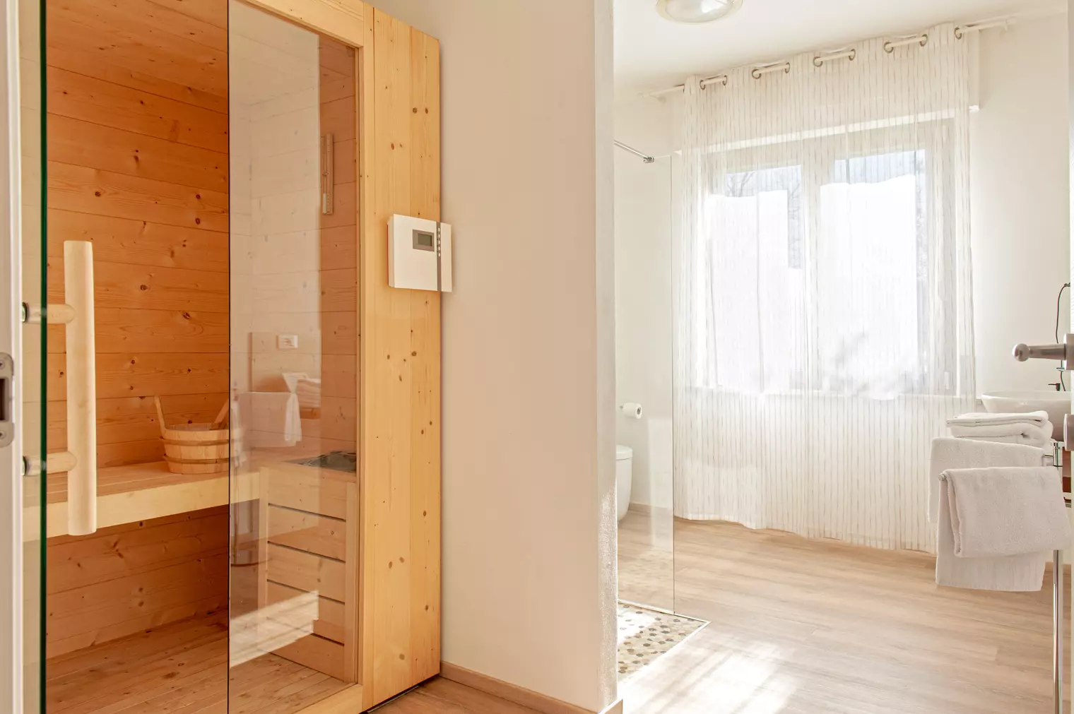 Private sauna at Appartamento La Quercia